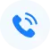 Contact icon blue phone receiver on white background