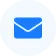 Email icon blue envelope on white background